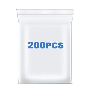 somoga 200 pcs 1.5" x 1.5" thick 2.4 mil small clear zip poly bags mini plastic reclosable zip seal lock bags necklace ring coin beads jewelry pill zipper bag