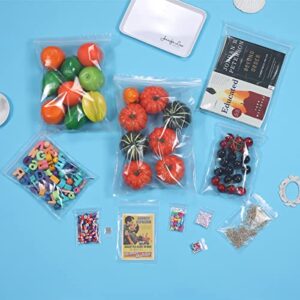 Somoga 200 PCS 1.5" x 1.5" Thick 2.4 Mil Small Clear Zip Poly Bags Mini Plastic Reclosable Zip Seal Lock Bags Necklace Ring Coin Beads Jewelry Pill Zipper Bag