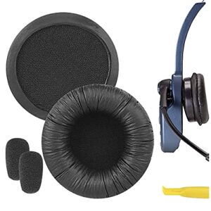 geekria quickfit replacement earpads + mic windscreen foam compatible with blueparrott b250-xts, b250-xt plus, b250-xt, b250, b150 headphones mic foam cover + ear cushions (black)