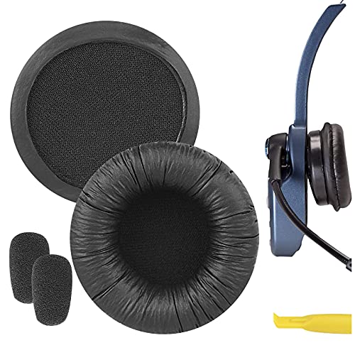 Geekria QuickFit Replacement Earpads + Mic Windscreen Foam Compatible with BlueParrott B250-XTS, B250-XT Plus, B250-XT, B250, B150 Headphones Mic Foam Cover + Ear Cushions (Black)