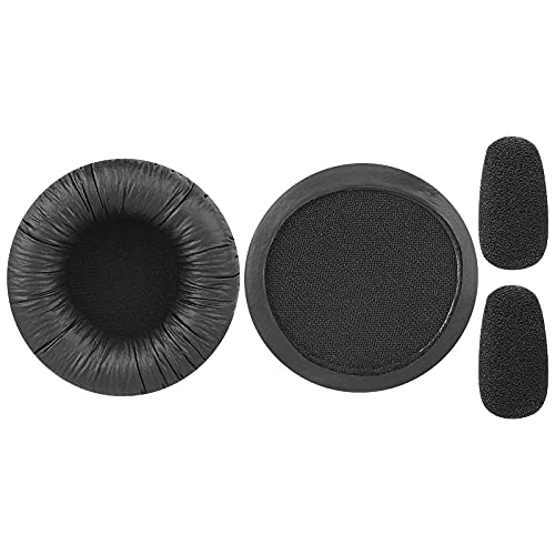 Geekria QuickFit Replacement Earpads + Mic Windscreen Foam Compatible with BlueParrott B250-XTS, B250-XT Plus, B250-XT, B250, B150 Headphones Mic Foam Cover + Ear Cushions (Black)