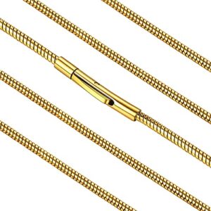 gold round snake chain jewelry women diy slim chain necklace gold plated 18 inch 2mm shiny charms