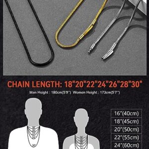 Gold Round Snake Chain Jewelry Women DIY Slim Chain Necklace Gold Plated 18 Inch 2MM Shiny Charms