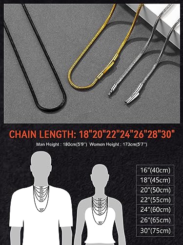 Gold Round Snake Chain Jewelry Women DIY Slim Chain Necklace Gold Plated 18 Inch 2MM Shiny Charms