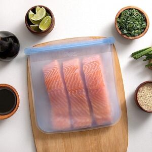 Ziploc Endurables Large Pouch, 8 Cups, Reusable Silicone Bags and Food Storage Meal Prep Containers for Freezer, Oven, and Microwave, Dishwasher Safe