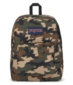 jansport superbreak one backpacks - durable, lightweight bookbag with 1 main compartment, front utility pocket with built-in organizer - premium backpack, buckshot camo