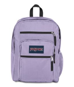 jansport big laptop backpack for college - computer bag with 2 compartments, ergonomic shoulder straps, 15” laptop sleeve, haul handle - book rucksack, pastel lilac