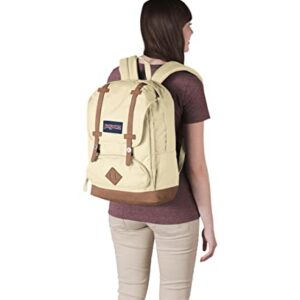 JanSport Cortlandt Laptop Backpack, Coconut, 15” Laptop Sleeve-Synthetic Leather Shoulder Computer Bag with Large Compartment, Padded Straps-Book Rucksack for Men, Women