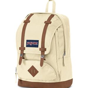 JanSport Cortlandt Laptop Backpack, Coconut, 15” Laptop Sleeve-Synthetic Leather Shoulder Computer Bag with Large Compartment, Padded Straps-Book Rucksack for Men, Women