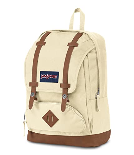 JanSport Cortlandt Laptop Backpack, Coconut, 15” Laptop Sleeve-Synthetic Leather Shoulder Computer Bag with Large Compartment, Padded Straps-Book Rucksack for Men, Women