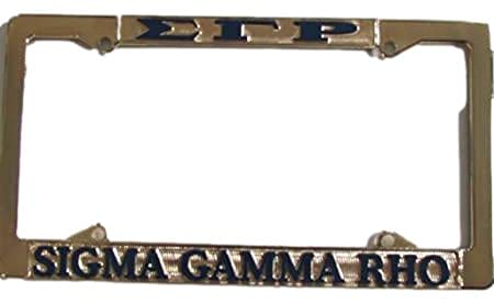 Sigma Gamma Rho Gold Brass Car License Plate Frame