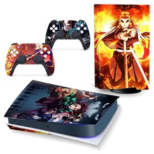 Sticker for PS5 Digital Edition Cover, Anime Decal Skin for PS5 Console and Controllers Sticker, Durable, Scratch Resistant, Bubble-Free, Compatible with Playstation 5
