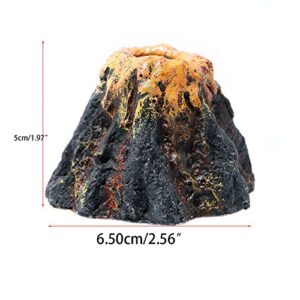 RunXF Aquarium Ornament Volcano Fish Tank Bubble Stone Decoration Bubbler Large Decor Landscaping (Small with Bubbler)