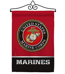us military united state garden flag set wall hanger armed forces marine corps usmc semper fi american military veteran retire official house banner small yard gift double-sided, made in usa