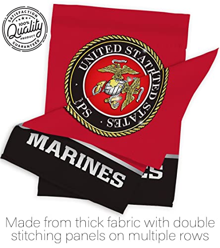 US MILITARY United State Garden Flag Set Wall Hanger Armed Forces Marine Corps USMC Semper Fi American Military Veteran Retire Official House Banner Small Yard Gift Double-Sided, Made in USA