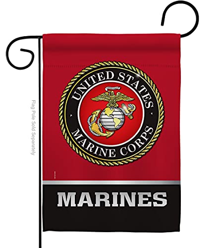 US MILITARY United State Garden Flag Armed Forces Marine Corps USMC Semper Fi American Military Veteran Retire Official House Decoration Banner Small Yard Gift Double-Sided, Made in USA