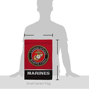 US MILITARY United State Garden Flag Armed Forces Marine Corps USMC Semper Fi American Military Veteran Retire Official House Decoration Banner Small Yard Gift Double-Sided, Made in USA