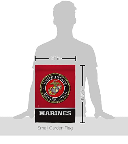 US MILITARY United State Garden Flag Armed Forces Marine Corps USMC Semper Fi American Military Veteran Retire Official House Decoration Banner Small Yard Gift Double-Sided, Made in USA