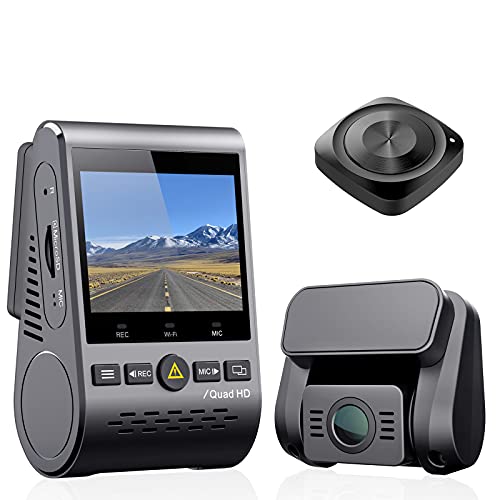 【Bundle: VIOFO A129 Plus Duo with GPS + Bluetooth Remote】 VIOFO Dual Dash Cam, 2K 1440P 60fps+1080P 30fps Front and Rear Dash Camera with Wi-Fi GPS, Parking Mode, Super Capacitor (A129 Plus Duo)