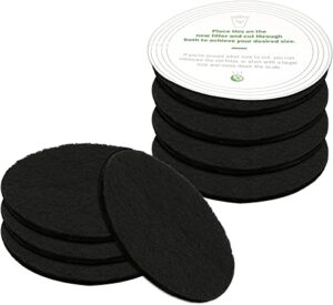 pack of 8 compost bin charcoal filters round indoor kitchen compost bucket activated charcoal filters replacements sheets universal size with sizing template to 7.25"