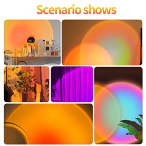 ENESEAS [Upgraded] Smart 16 Colors LED Sunset Projection Lamp APP and Remote Control(Include USB Charger) 360 Degree Rotation Sunlight Lamp Photography/Party/Home…