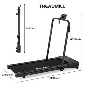 HouseFit Under Desk Treadmill with Bluetooth APP for Walking and Running Mode 2 in 1 Small Treadmill for Apartment with iPad and Phone Support LCD Display