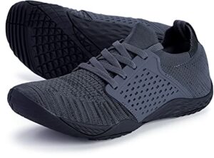 whitin men's trail running shoes minimalist barefoot wide width toe box size 7.5 gym workout fitness low zero drop cross training lifting dark grey 40