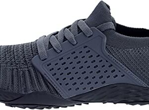 WHITIN Men's Trail Running Shoes Minimalist Barefoot Wide Width Toe Box Size 7.5 Gym Workout Fitness Low Zero Drop Cross Training Lifting Dark Grey 40