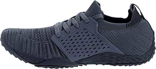 WHITIN Men's Trail Running Shoes Minimalist Barefoot Wide Width Toe Box Size 7.5 Gym Workout Fitness Low Zero Drop Cross Training Lifting Dark Grey 40