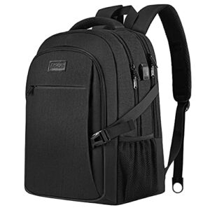 ankuer backpacks for men women, backpack fits up 15.6 in laptop backpack for travel, backpacks with usb charging port, work business backpack for women (black)