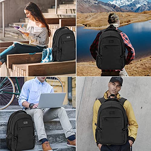 ANKUER Backpacks for Men Women, Backpack Fits Up 15.6 in Laptop Backpack for Travel, Backpacks with USB Charging Port, Work Business Backpack for Women (Black)