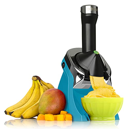 Yonanas 988TL Deluxe Vegan, Dairy-Free Frozen Fruit Soft Serve Maker, Includes 75 Recipes, 200 W, Teal