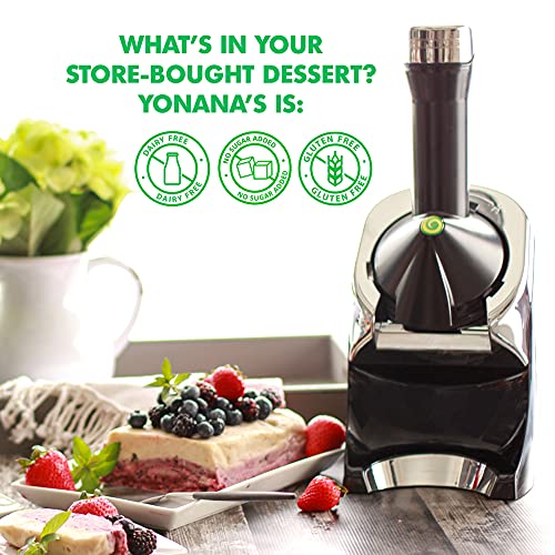 Yonanas 988TL Deluxe Vegan, Dairy-Free Frozen Fruit Soft Serve Maker, Includes 75 Recipes, 200 W, Teal