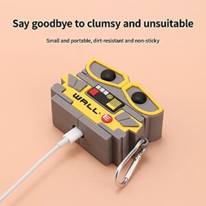 Compatible with Beats Studio Buds Case 2021,Cute and Fun 3D Cartoo nanime and Movie Character Heads with Silicone Design Protective Cover with Keychain (Wall-e)