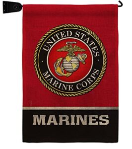 us military united state burlap garden flag set mailbox hanger armed forces marine corps usmc semper fi american military veteran retire official house yard gift double-sided, made in usa