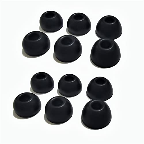 Luckvan Silicone Ear Tips for Beats Studio Buds Tips Replacement Ear Earbuds Tips for Beats Studio Buds Earbuds 6 Pairs LMS Black