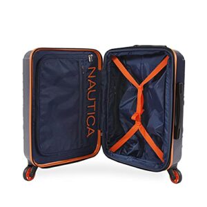 Nautica Birch Hardside Spinner Luggage, Navy/Orange, Carry-On 21-Inch