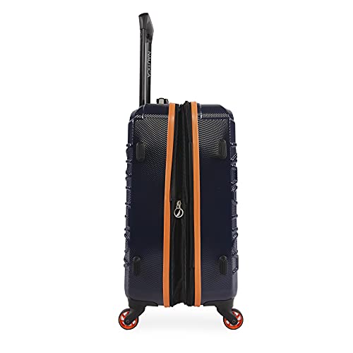 Nautica Birch Hardside Spinner Luggage, Navy/Orange, Carry-On 21-Inch