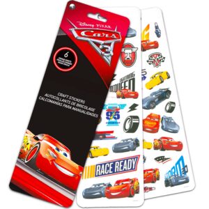 Disney Cars Backpack School Set for Boys Kids ~ Bundle with Deluxe 16 Inch Cars Lightning McQueen School Bag, 350+ Stickers, and More (Disney Cars School Supplies)