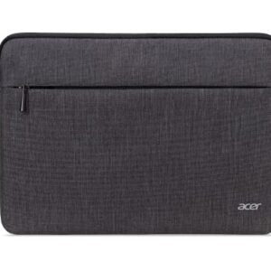 Acer Protective Laptop Sleeve | Up to 15.6" Notebook | Easy Access Outside Zipper Pocket for Adapters, Mouse or Dongle | Gray