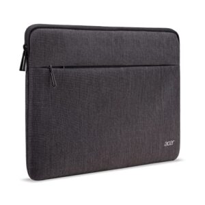 Acer Protective Laptop Sleeve | Up to 15.6" Notebook | Easy Access Outside Zipper Pocket for Adapters, Mouse or Dongle | Gray