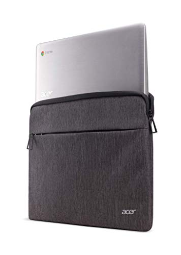 Acer Protective Laptop Sleeve | Up to 15.6" Notebook | Easy Access Outside Zipper Pocket for Adapters, Mouse or Dongle | Gray