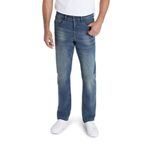 izod men's denim jeans - comfort stretch jeans - casual relaxed fit jeans for men, size 34w x 32l, lexington wash