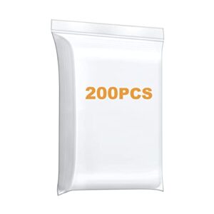 foopama 200pcs 1" x 1" 4mil small clear zip bags, reclosable mini zip plastic baggies heavy duty lock poly bag for jewelry pill beads coin thick zipper