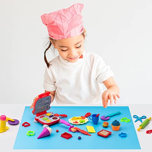 Dough Tools for Kids, 41Pcs Dough Toys Include Play Food Molds - Cupcakes, Ice Cream, Burger, Fries, Noodle, Play Bulk Pack with Roller, Cutters, Scissor, Dough Mat and Storage Bag Gifts (Tools)