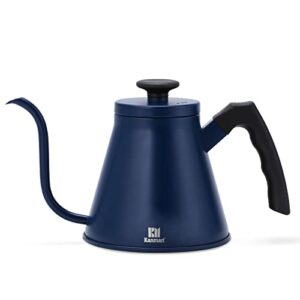 kanmart pour over coffee kettle barista's choice works on stove and any heat source stove top pour over kettle gooseneck teapot with precision pour spout premium stainless steel(1.2liter, 40oz) (blue)