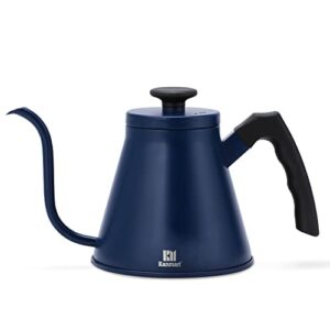 Kanmart Pour Over Coffee Kettle Barista's Choice Works on Stove and Any Heat Source stove top pour over kettle Gooseneck Teapot with Precision Pour Spout Premium Stainless Steel(1.2Liter, 40oz) (blue)