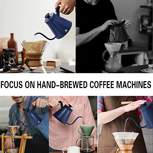 Kanmart Pour Over Coffee Kettle Barista's Choice Works on Stove and Any Heat Source stove top pour over kettle Gooseneck Teapot with Precision Pour Spout Premium Stainless Steel(1.2Liter, 40oz) (blue)