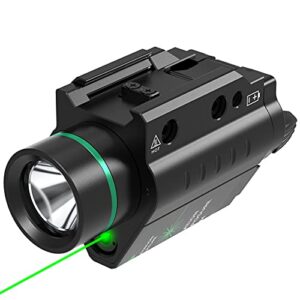 feyachi lf-58 green laser flashlight light combo 200 lumen led flashlight laser with picatinny rail mount for pistol handgun rifle