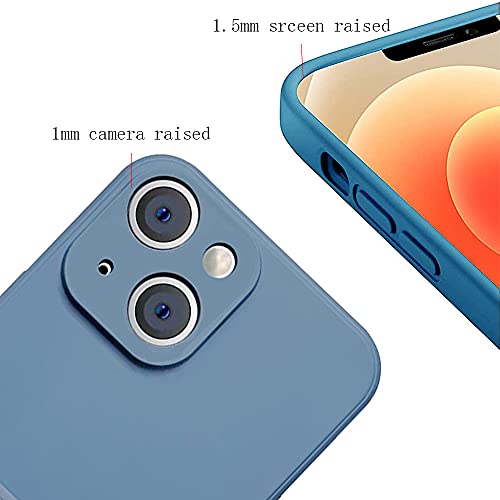 Ultra Slim Liquid Silicone Gel Case Compatible for iPhone 13 Mini 5.4 inch 2021 with Card Holder Sleeves Slot Anti-Scratch Shockproof Wallet Cover for iPhone 13 Mini (Blue)